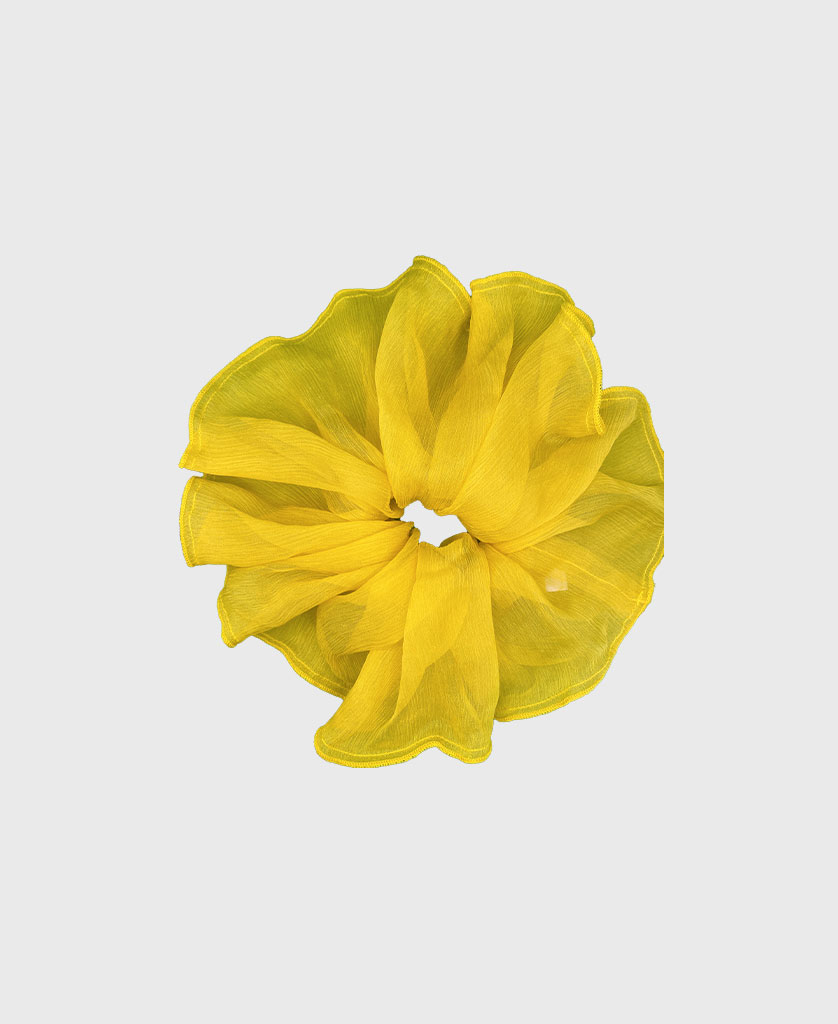 SILK CHIFFON SCRUNCHIE - SUNFLOWER