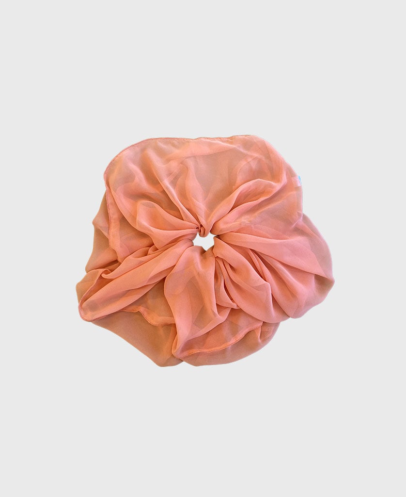 X LARGE SILK CHIFFON SCRUNCHIE - MELON