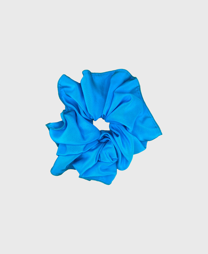 SILK SCRUNCHIE - PEACOCK BLUE