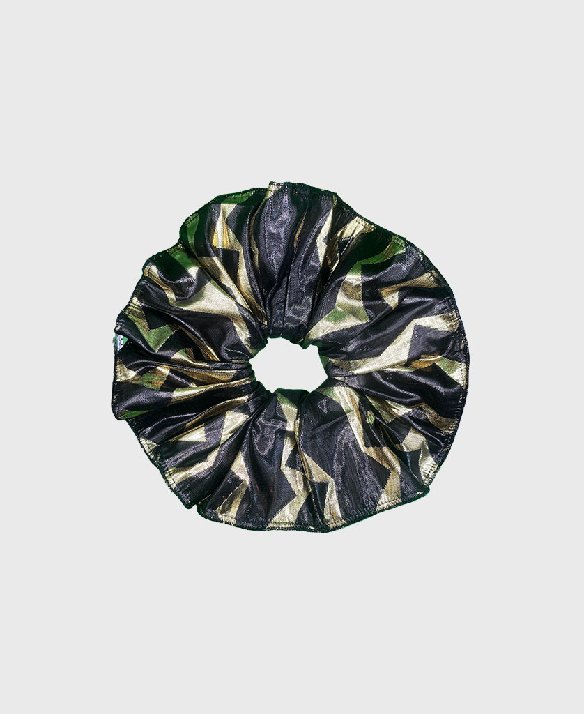 SCRUNCHIE - GOLD CHEVRON