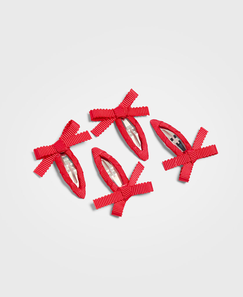 MINI BOW SNAP CLIPS - RED