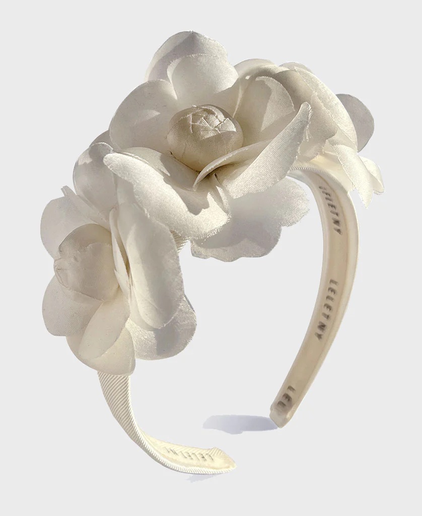HYACINTH FLORAL HEADBAND - CREAM