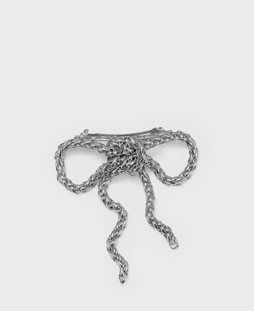 KAMALA CHAIN BOW BARRETTE - RHODIUM