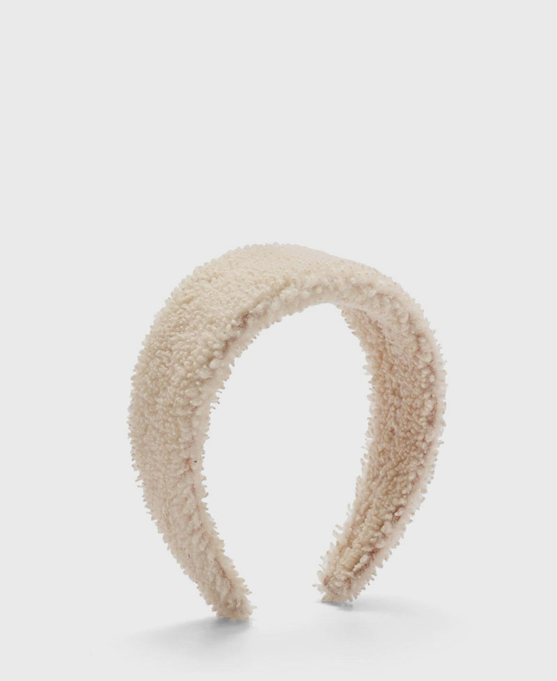 TEDDY SHEARLING HEADBAND - CREAM