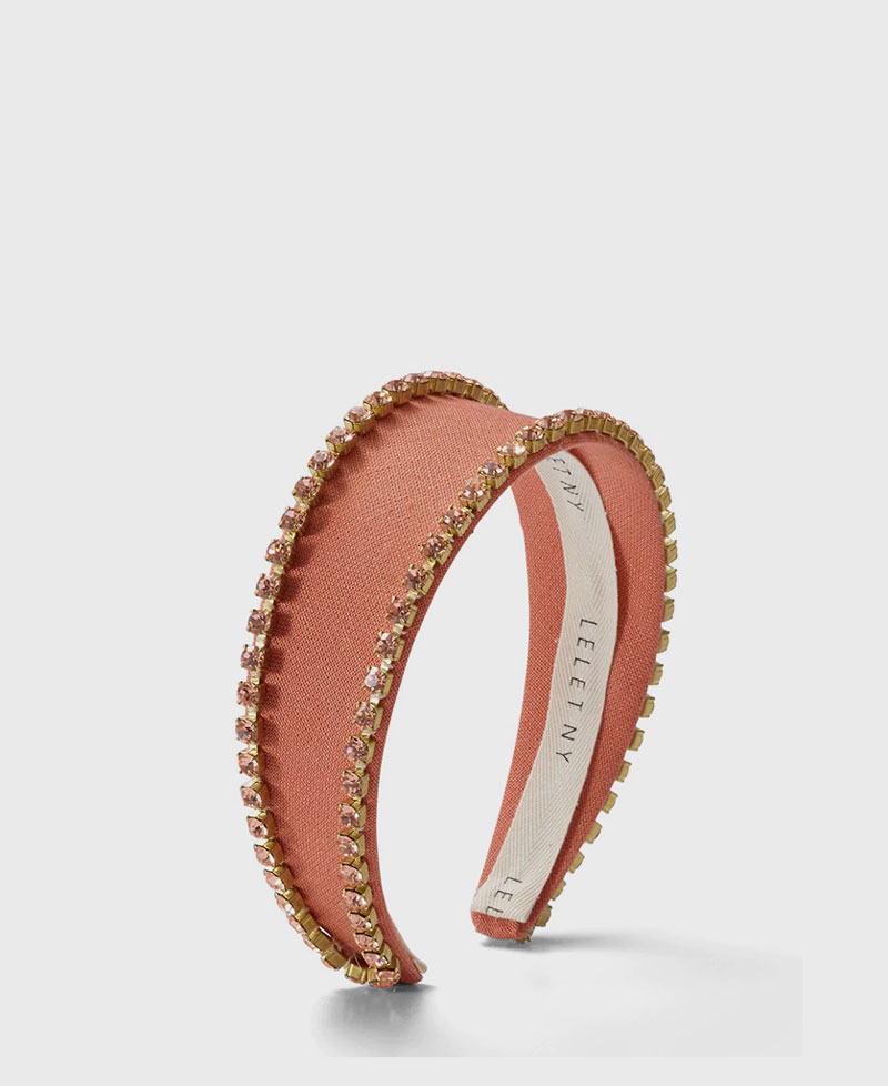 CRYSTAL PENELOPE HEAD BAND - BRICK