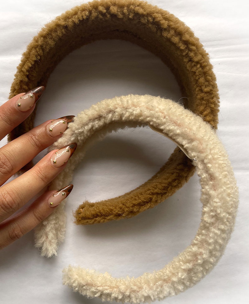 TEDDY SHEARLING HEADBAND - CAMEL