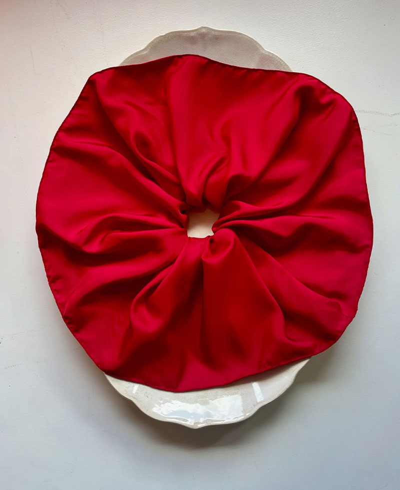 X LARGE CHERRY SILK SCRUNCHIE