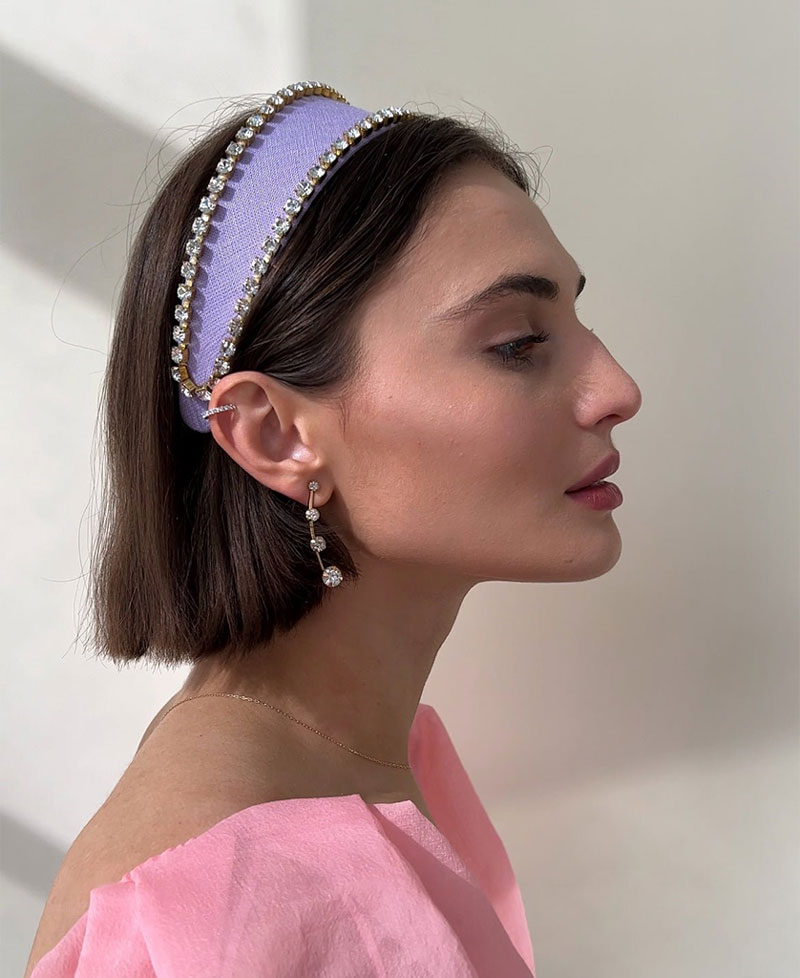CRYSTAL PENELOPE HEADBAND - LILAC