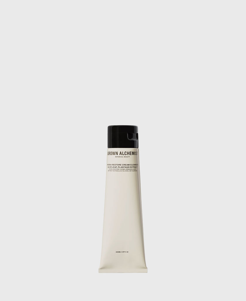HYDRA-RESTORE CREAM CLEANSER: OLIVE LEAF, PLANTAGO EXTRACT