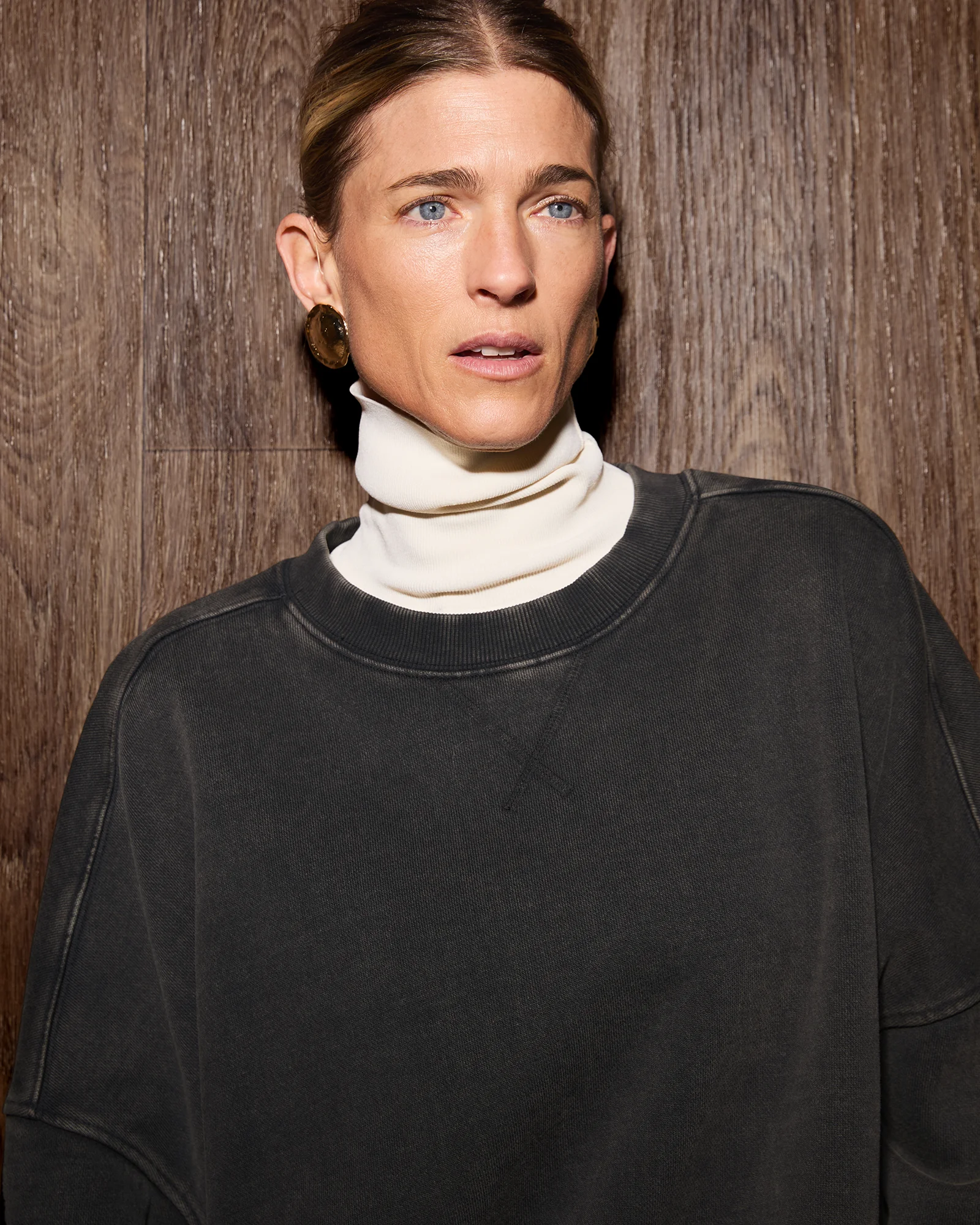 トップス ENTIRE STUDIOS Box Crew WASHED BLACK entire studios - ボックス クルー スウェット / BOX CREW