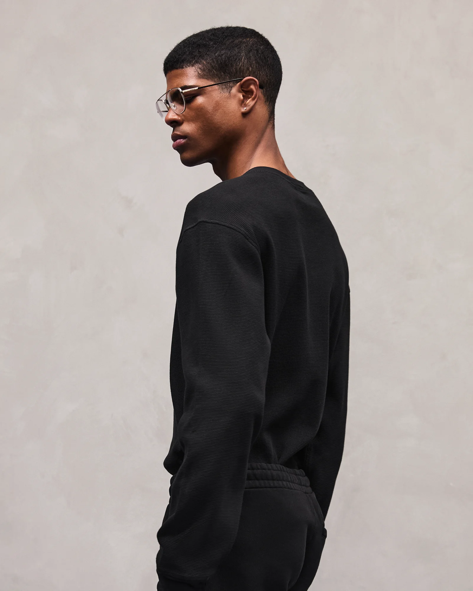トップス entire studios THERMAL LONG SLEEVE Entire Studios Black Thermal Long Sleeve T-Shirt Entire Studios