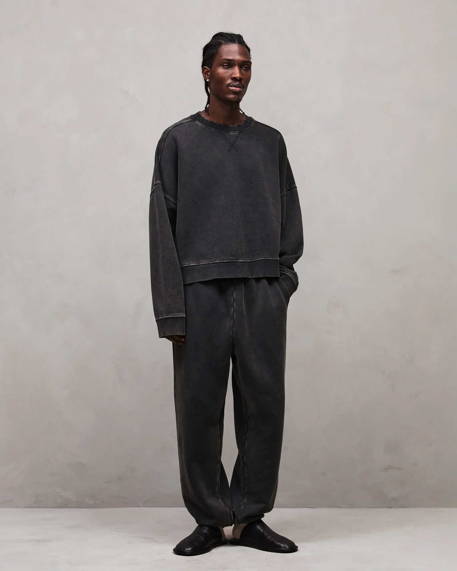 トップス ENTIRE STUDIOS Box Crew WASHED BLACK box crew washed black – entire studios