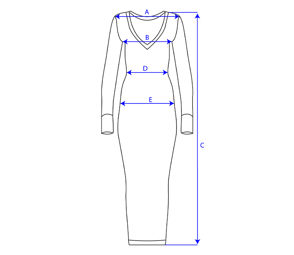 LONG SLEEVE V NECK MIDI