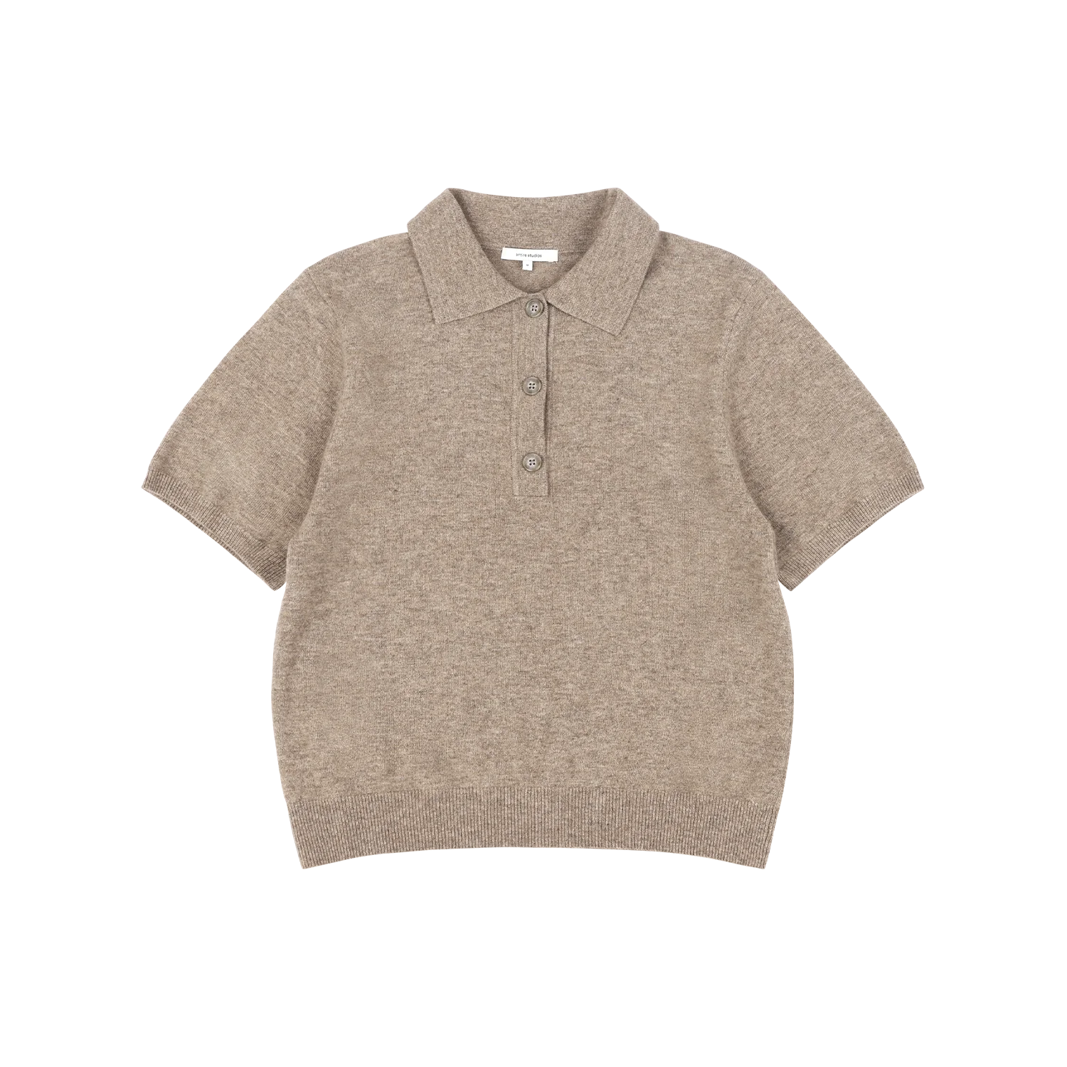 SHORT SLEEVE KNIT POLO CAMEL