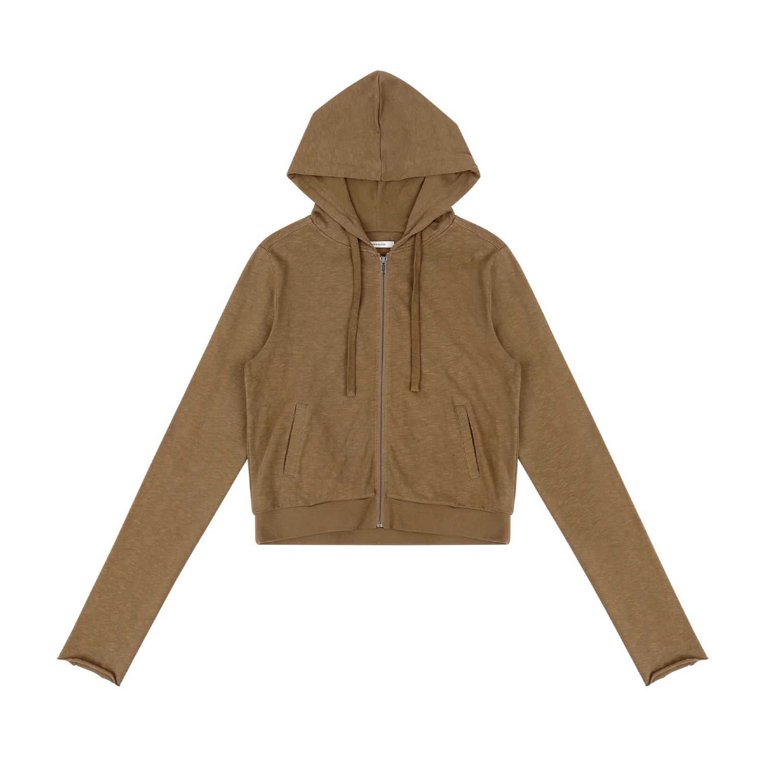 LIGHTWEIGHT CROPPED ZIP UP DUNE