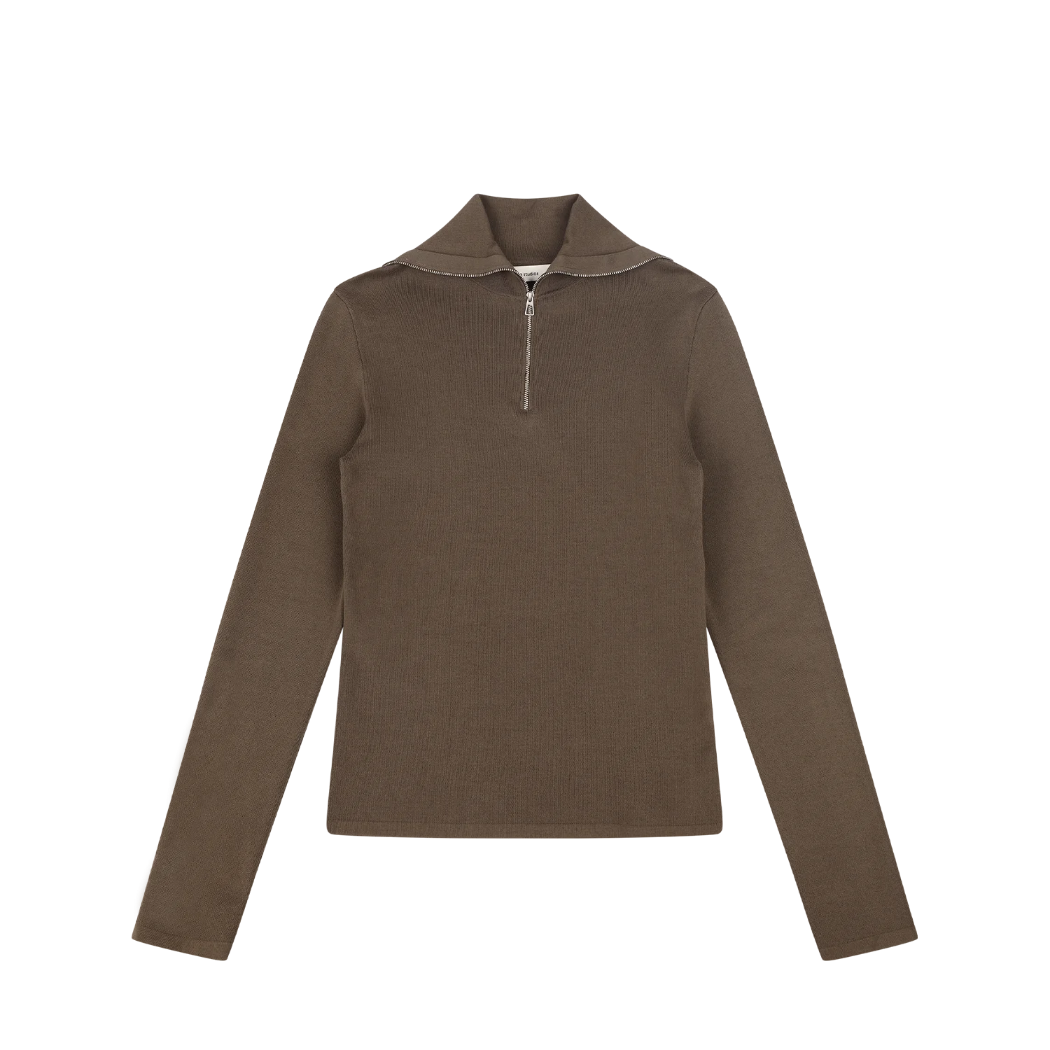 ZIP UP TURTLENECK BROWN
