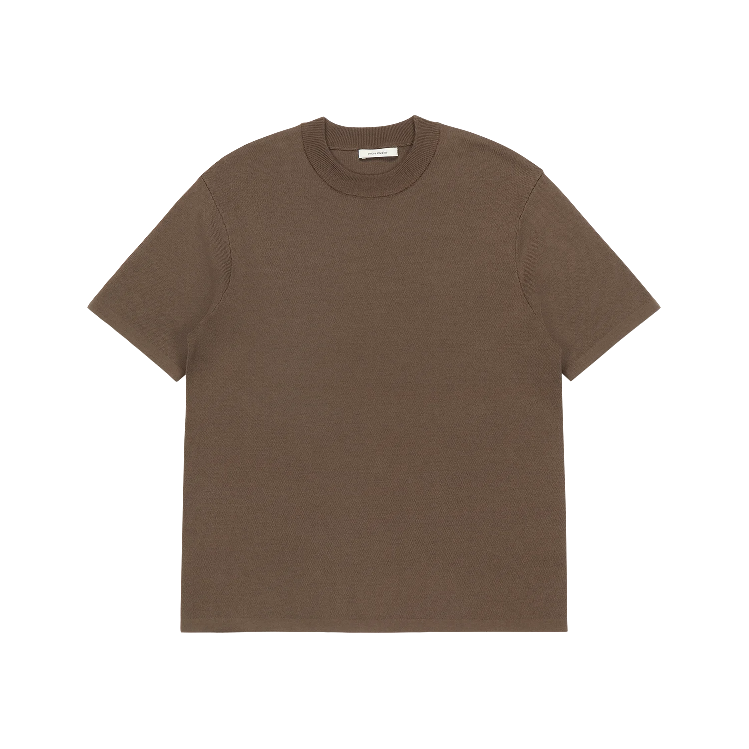 SLIM KNIT TEE LIGHT BROWN