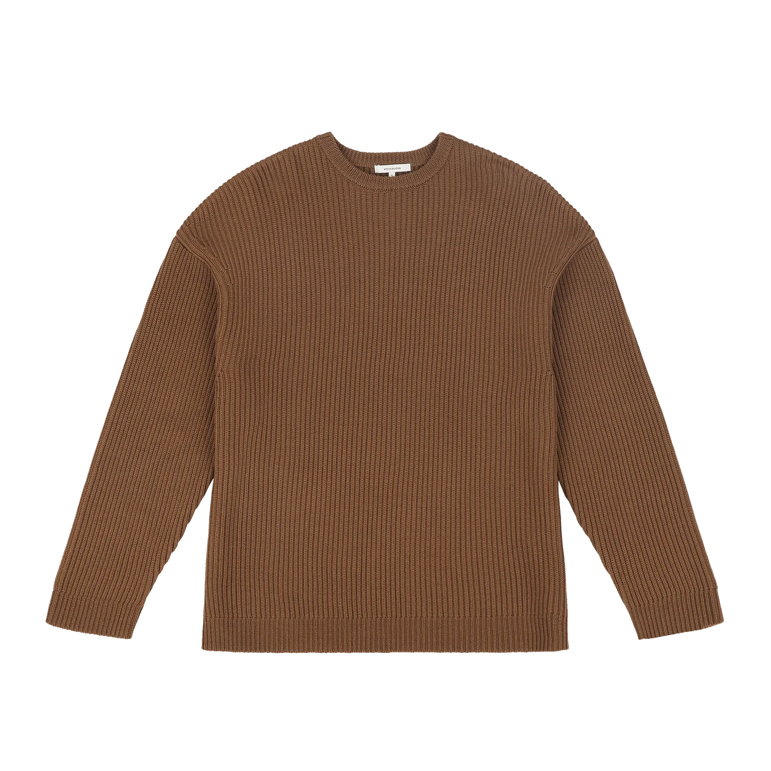 OVERSIZE KNIT CREWNECK TOBACCO