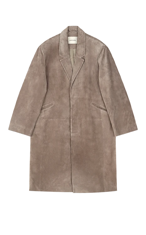 SINGLE BREASTED COAT STABLE SUEDE