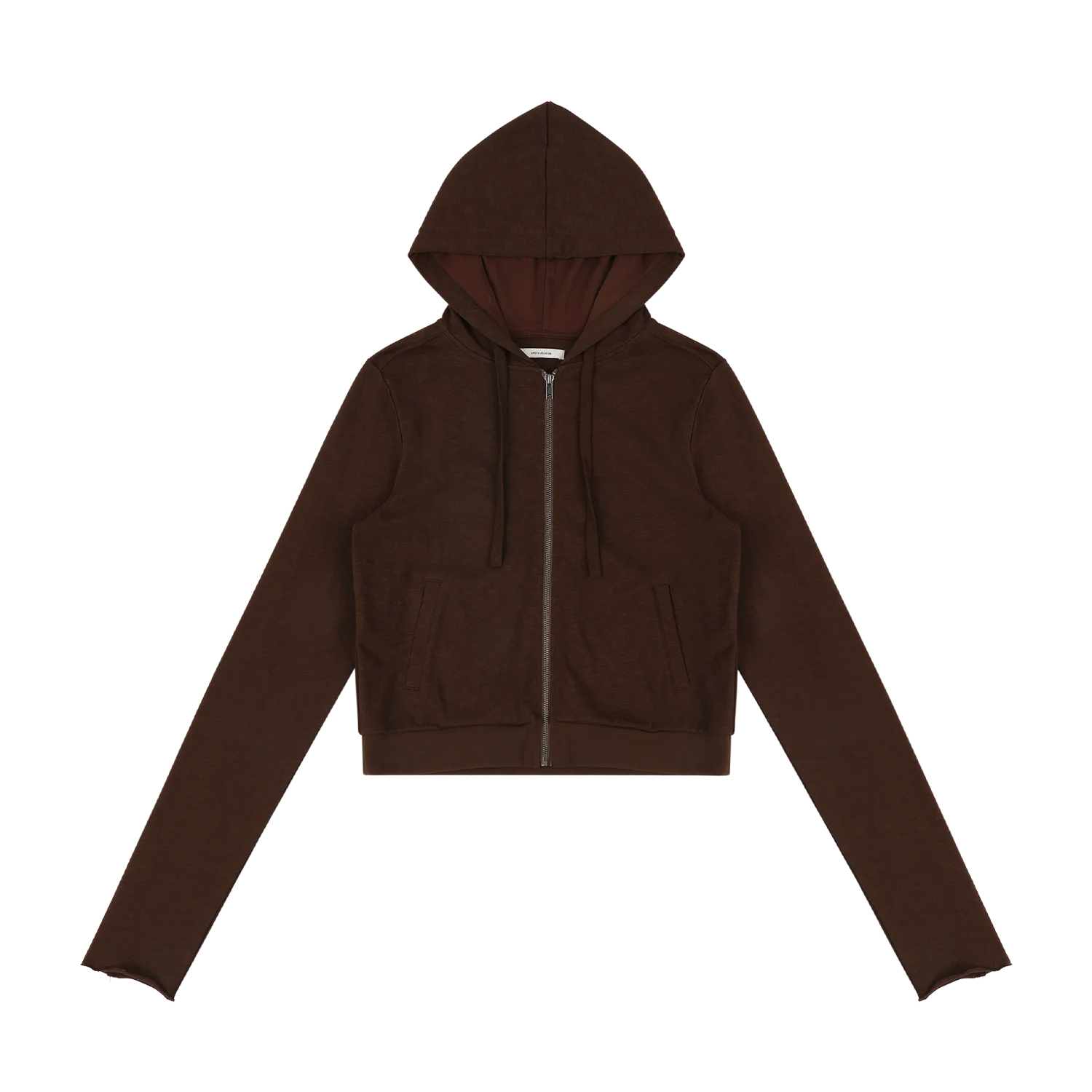 LIGHTWEIGHT CROPPED ZIP UP BRUNETTE