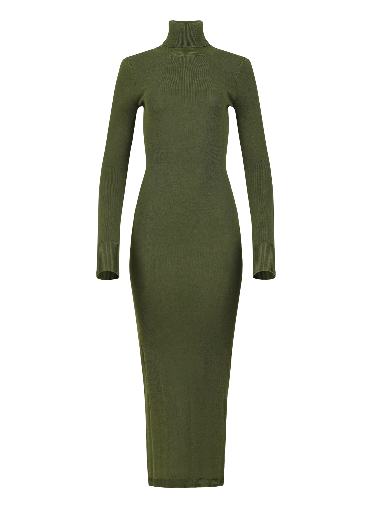 TURTLENECK MIDI DRESS MOSS