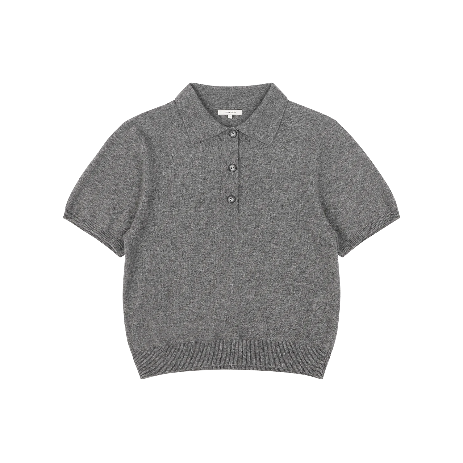 SHORT SLEEVE KNIT POLO CONCRETE