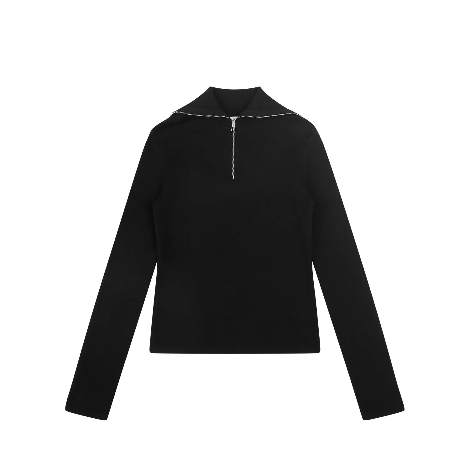 ZIP UP TURTLENECK SLIM BLACK