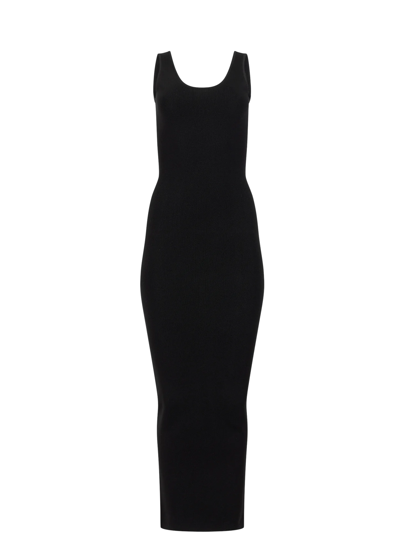 SQUARE NECK KNIT MIDI BLACK