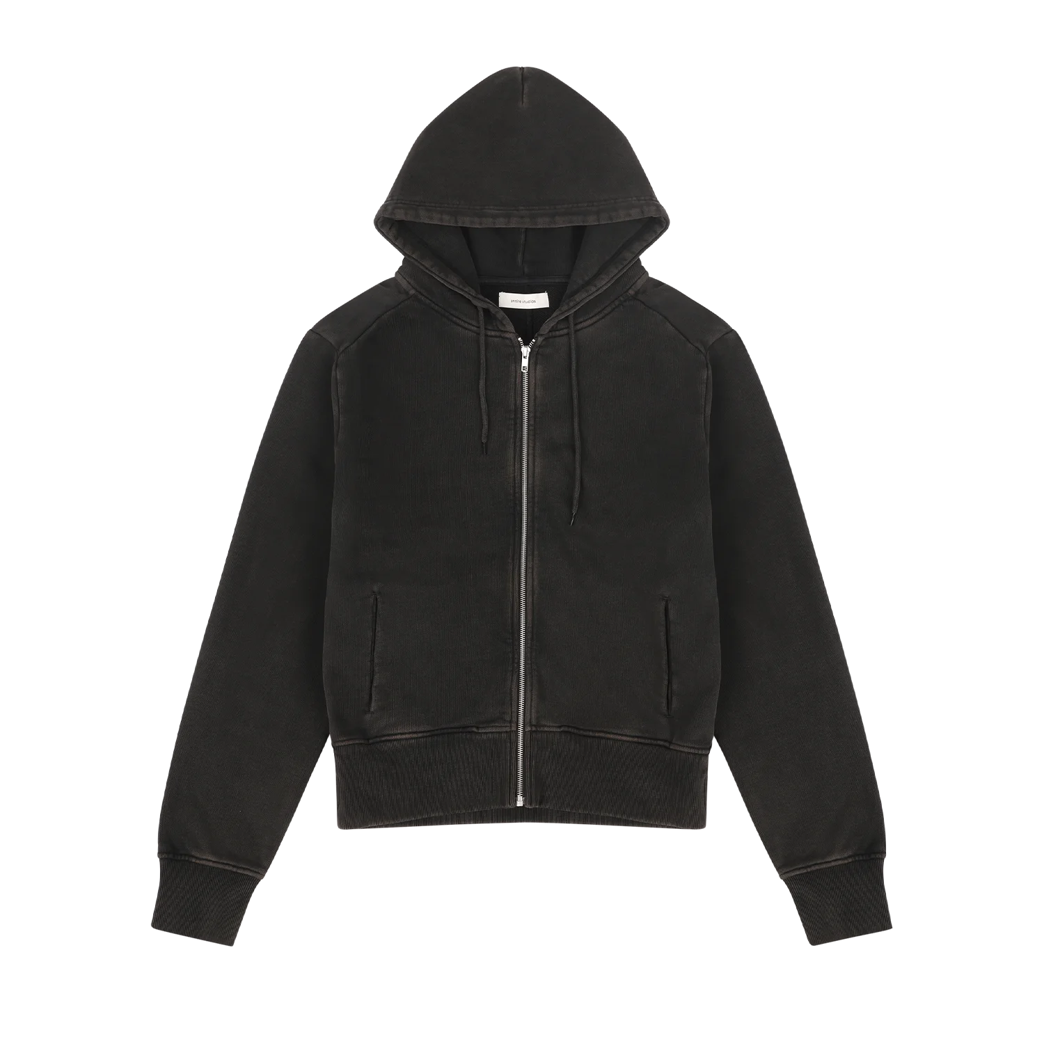 SLIM ZIP UP WASHED BLACK