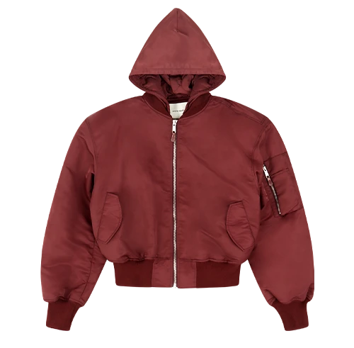 HOODED BROAD BOMBER GARNET