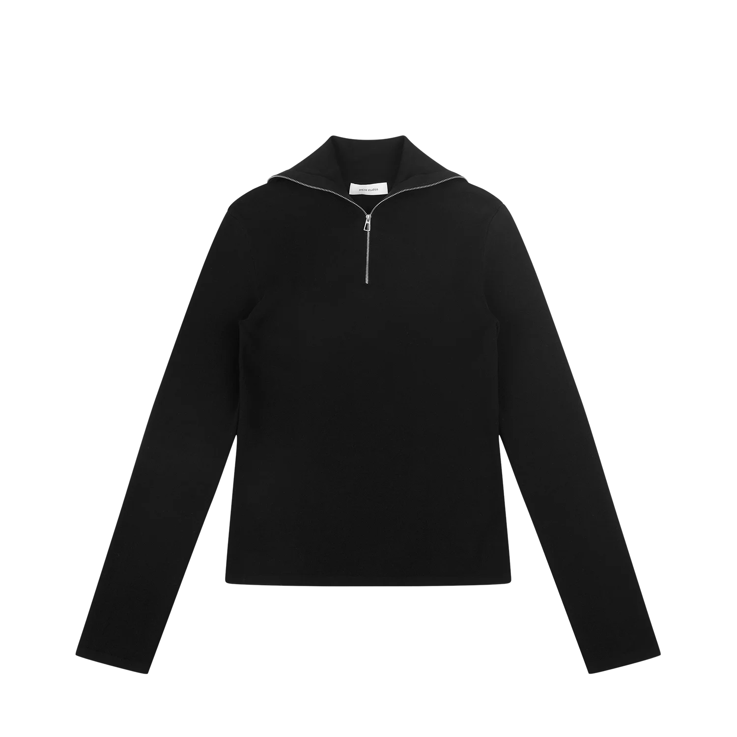 ZIP UP TURTLENECK BLACK