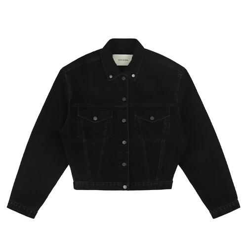 SHRUNKEN DENIM JACKET MAGNETITE