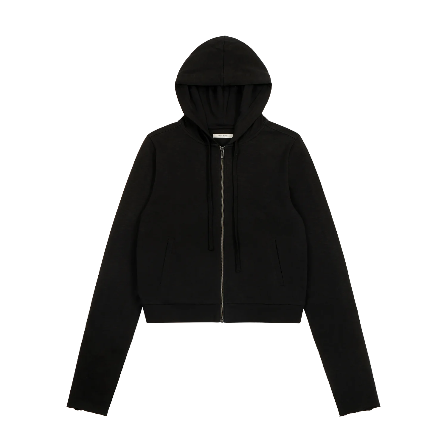 LIGHTWEIGHT CROPPED ZIP UP BLACK