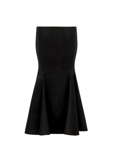 BURGEON SKIRT BLACK SATEEN