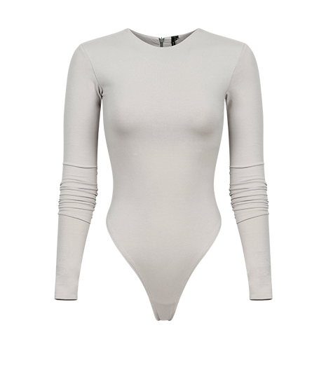 LS BODYSUIT COTTON SPANDEX SILVER CLOUD