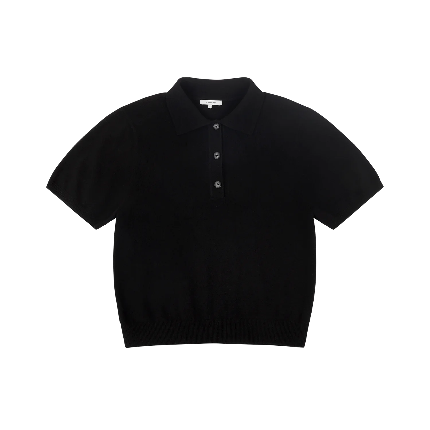 SHORT SLEEVE KNIT POLO BLACK
