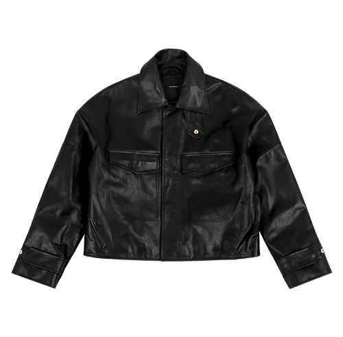 CACHE LEATHER JACKET BLACK