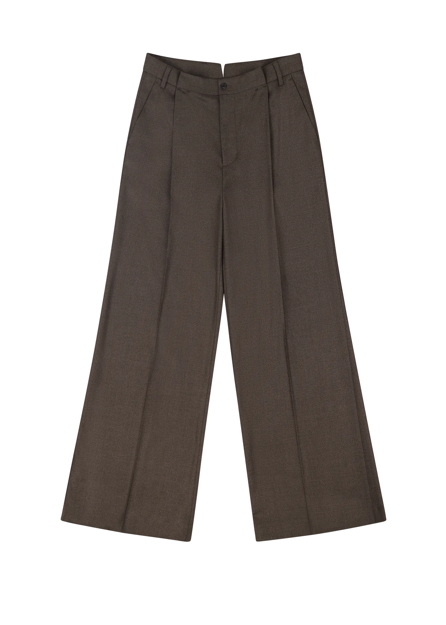 WIDE PLEATED TROUSER PECAN