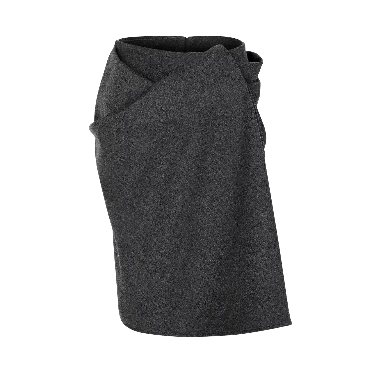 CREASE SKIRT GREY WOOL