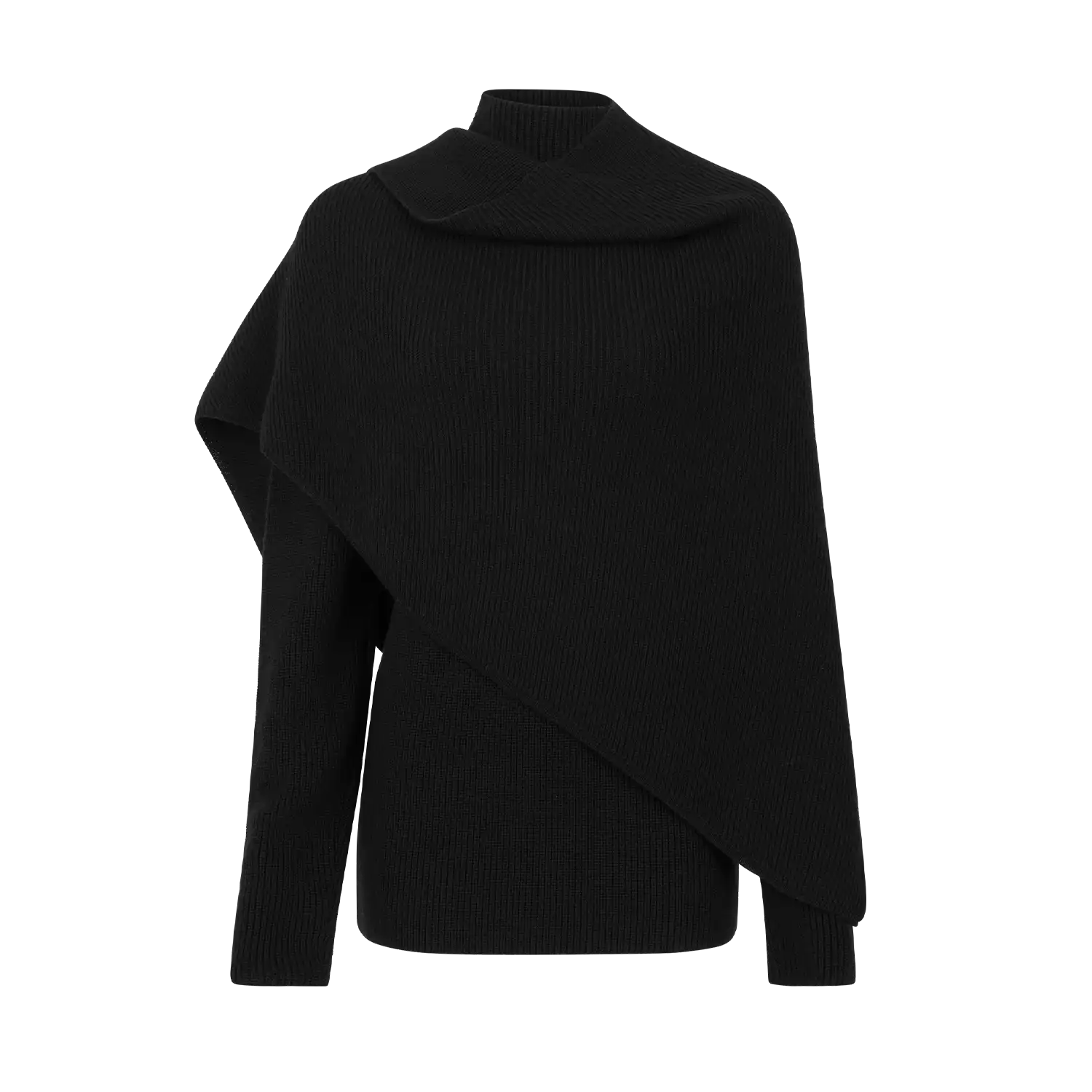 WRAP SWEATER BLACK