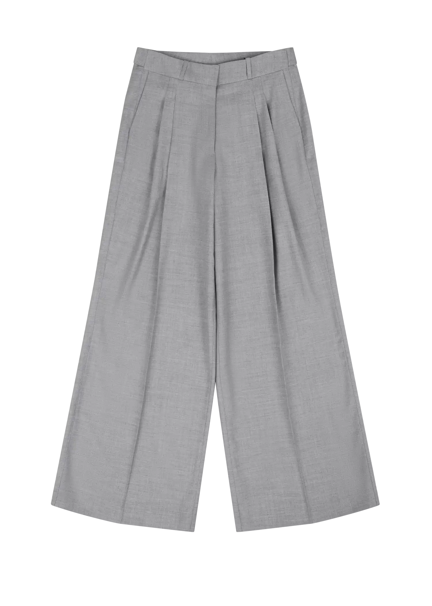 PLEATED WOMENS PANT WARM GRAY