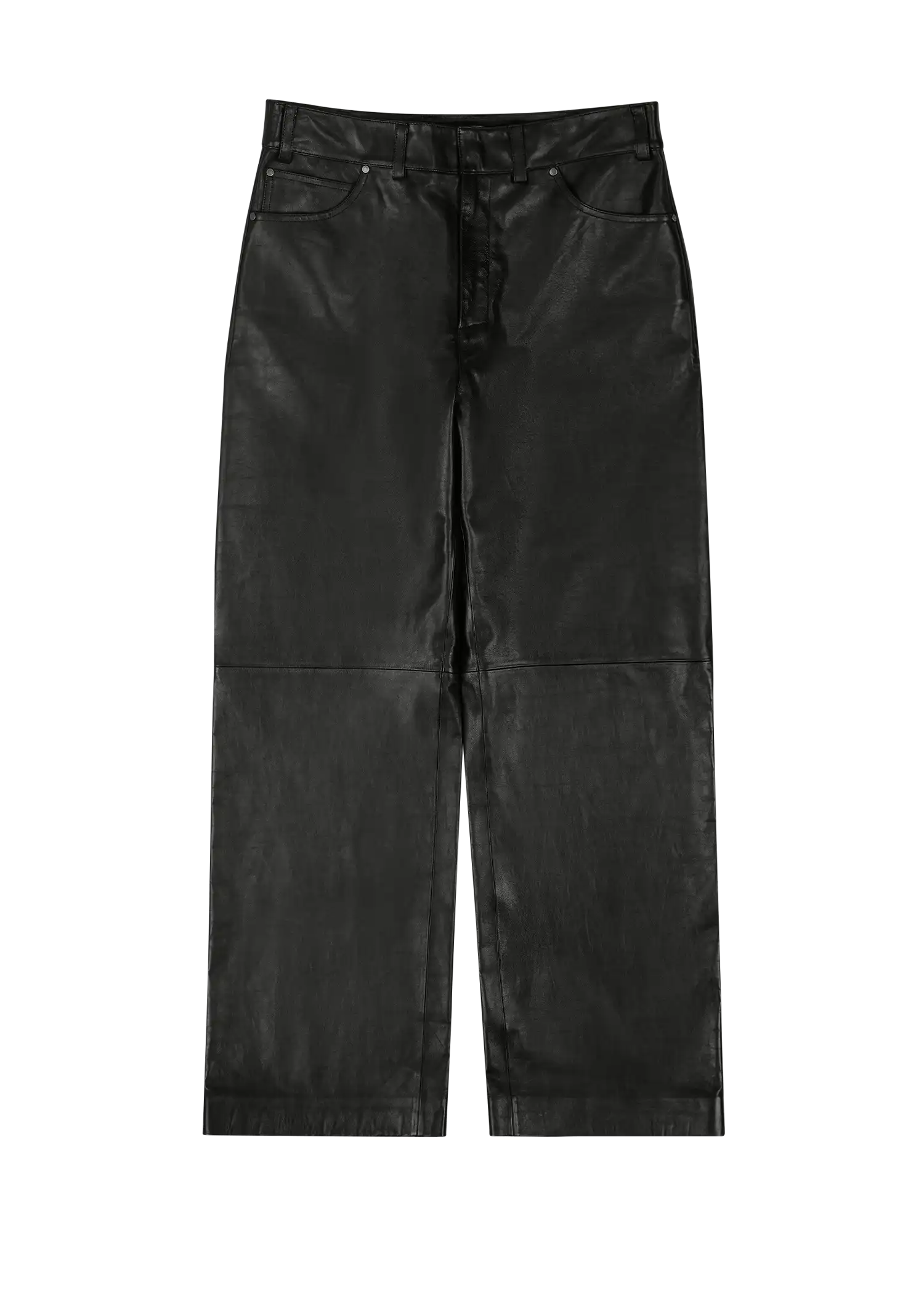 LEATHER STRAIGHT LEG PANT BLACK