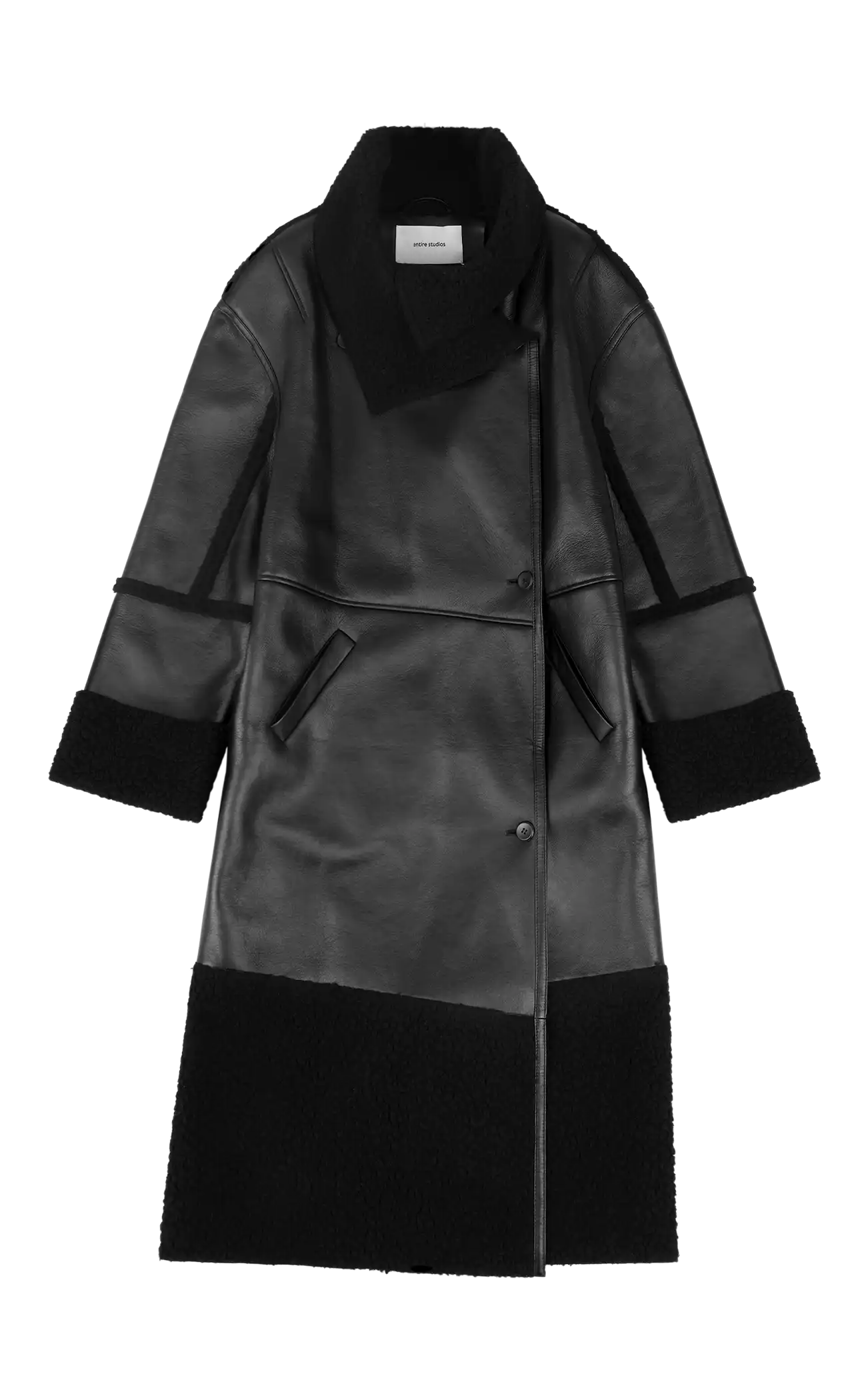 LONG SHEARLING COAT BLACK