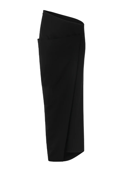 WRAP SKIRT BLACK WOOL