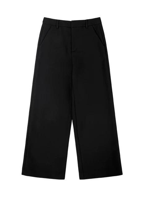 WIDELEG TROUSER BLACK WOOL
