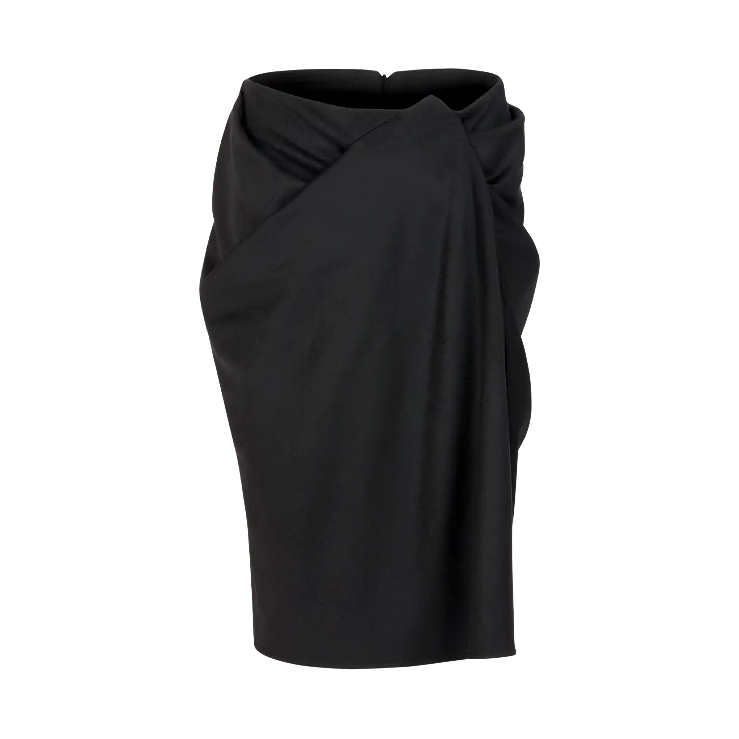 CREASE SKIRT BLACK WOOL