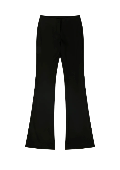 SLIM FLARE PANT BLACK WOOL