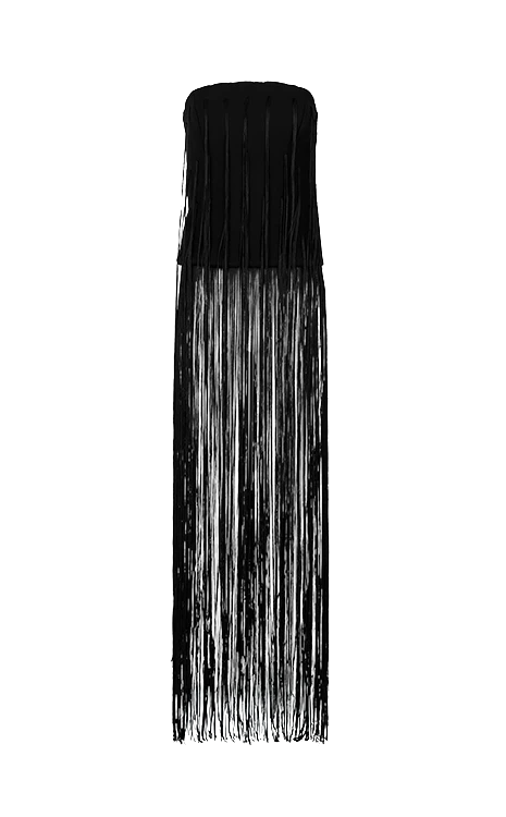 FRINGE TUBE BLACK WOOL