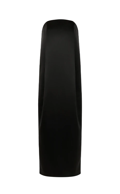 BOB DRESS BLACK SATEEN