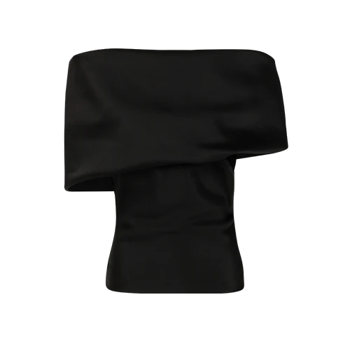 BARGE TOP BLACK SATEEN